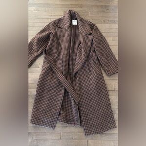Abercrombie & Fitch Brown Houndstooth Coat
